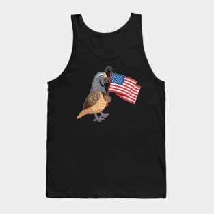 Quail American Flag USA Tank Top